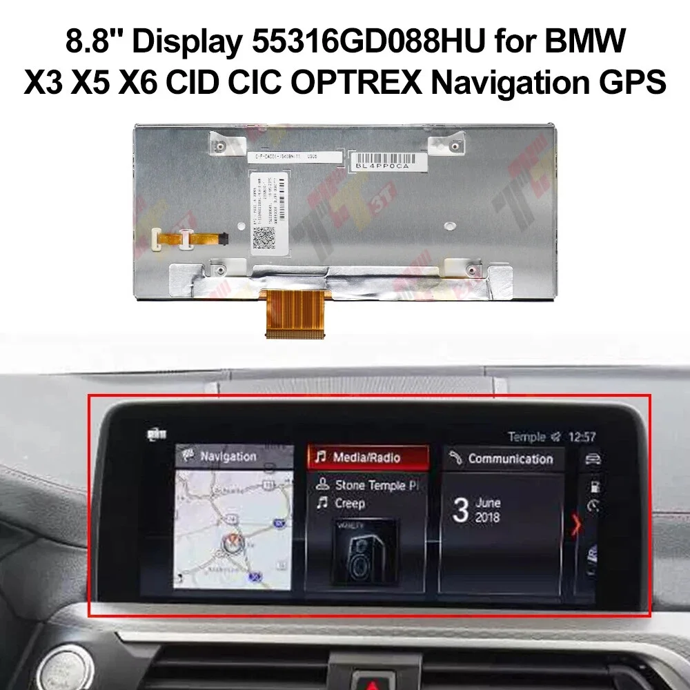 8,8-дюймовый дисплей 55316GD088HU для BMW X3 X5 X6 CID CIC OPTREX GPS-навигация
8,8-дюймовый дисплей 55316GD088HU для BMW X3 X5 X6 CID CIC OPTREX GPS-навигация