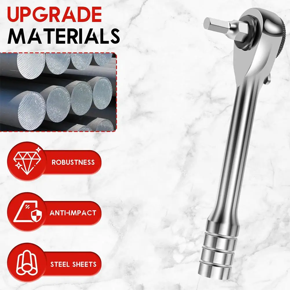 Антикоррозионный двунаправленный ключ с 72 зубьями, 1/4 дюйма, инструментальный ключ, реверсивная трещотка, мини-ключ с трещоткой, бытовой магнитный N0A4
Антикоррозионный двунаправленный ключ с 72 зубьями, 1/4 дюйма, инструментальный ключ, реверсивная трещотка, мини-ключ с трещоткой, бытовой магнитный N0A4