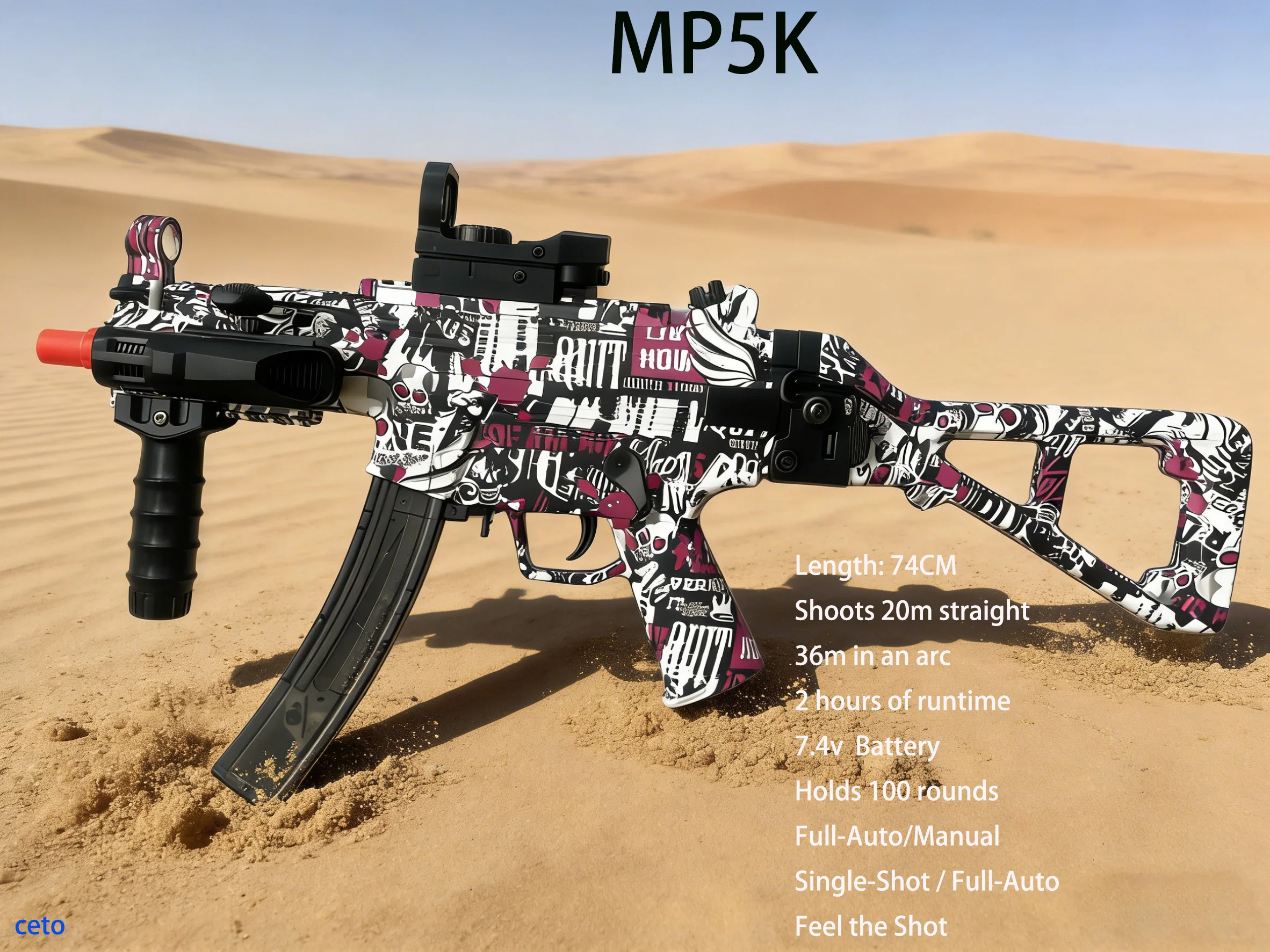 MP5k AEG Auto Electric Gel Blasters Gun -Dynamic Camo Metallic Finish That Changes in Sunlight, High-Speed Outdoor War Game Gift
MP5k AEG Auto Electric Gel Blasters Gun -Dynamic Camo Metallic Finish That Changes in Sunlight, High-Speed Outdoor War Game Gift