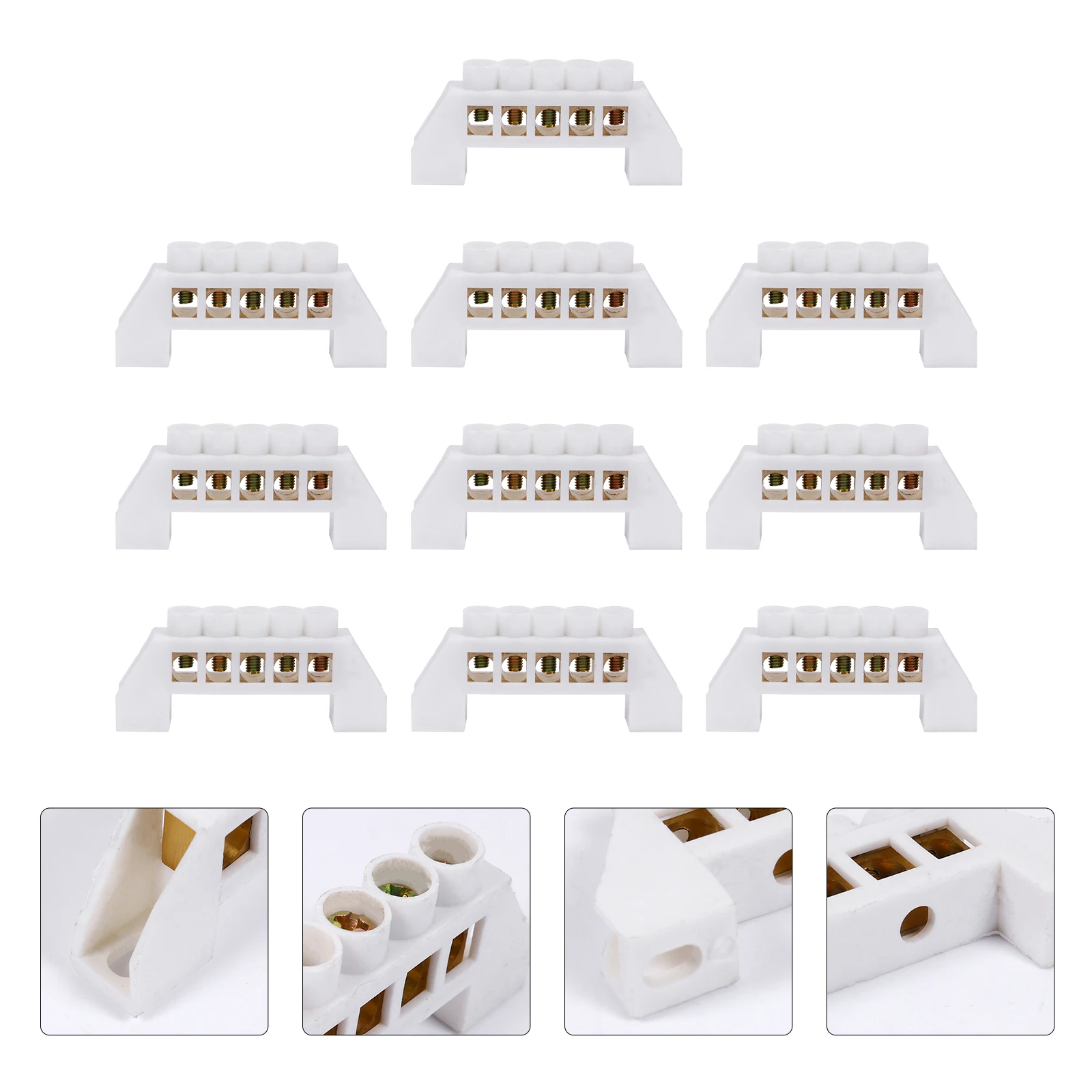 10pcs Professional Terminal Block Connector Brass Screw Terminal Strip Corrosion Resistant Wiring Block For Distribution
10pcs Professional Terminal Block Connector Brass Screw Terminal Strip Corrosion Resistant Wiring Block For Distribution