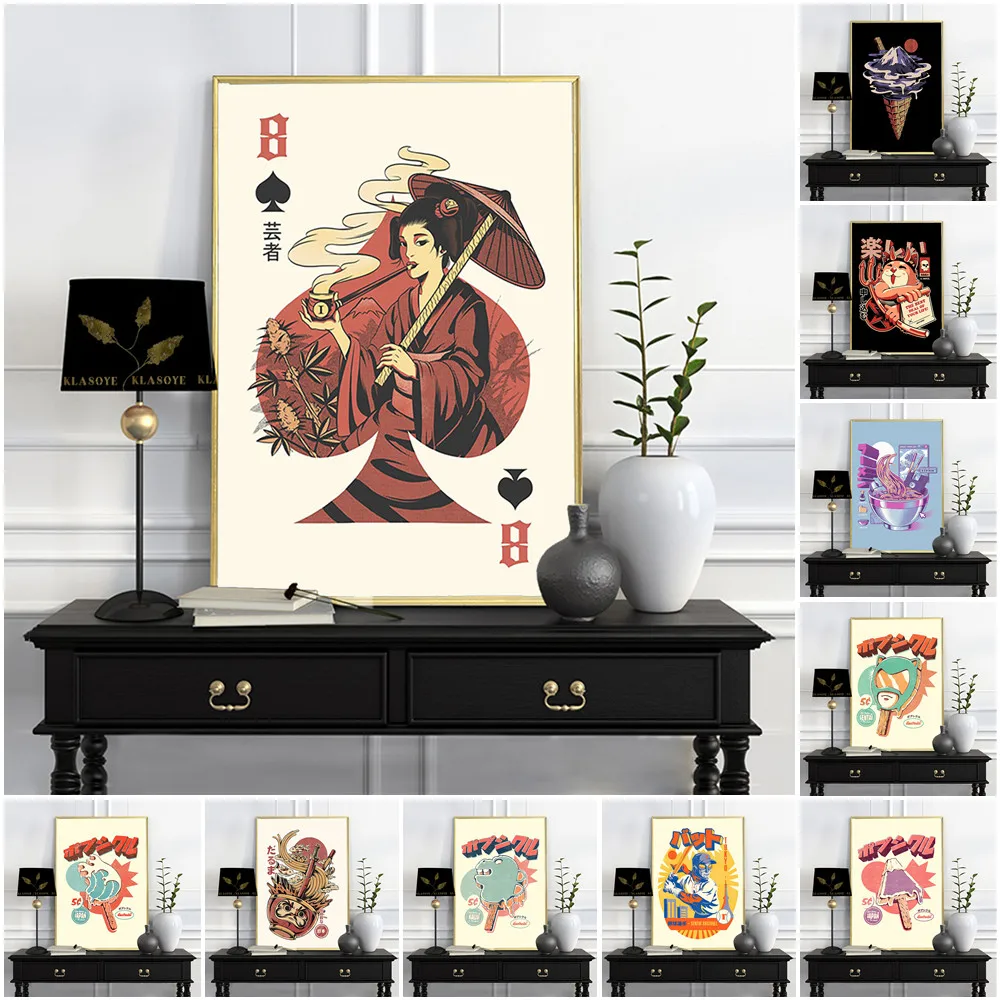 Funny Japanese Art Vintage Poster Food Sign Print Wall Picture Ice Cream Lamian Noodle Canvas Painting Decor
Funny Japanese Art Vintage Poster Food Sign Print Wall Picture Ice Cream Lamian Noodle Canvas Painting Decor
