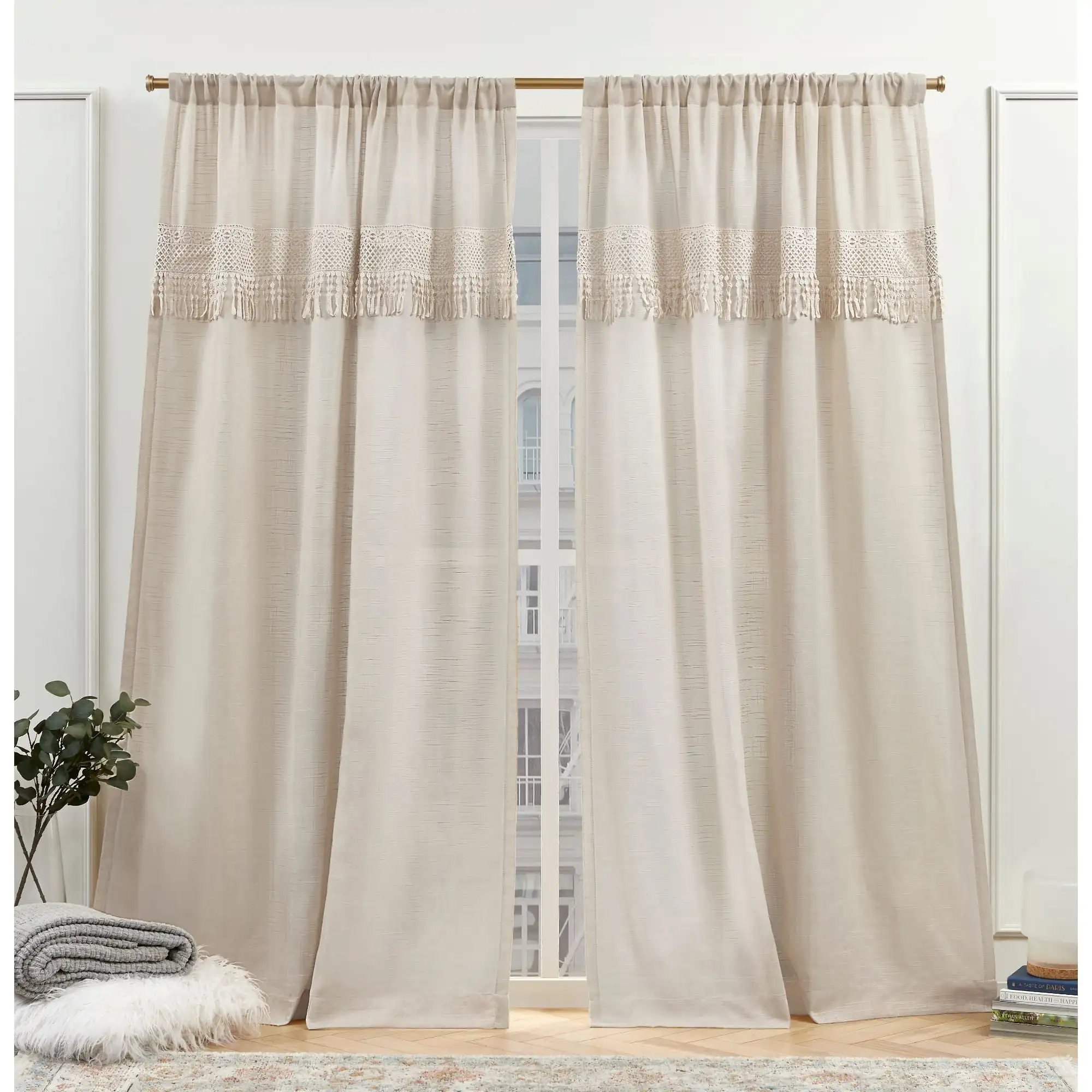 New York Dunbar Light Filtering Rod Pocket Curtain Panels, 50x84, Natural, Set of 2
New York Dunbar Light Filtering Rod Pocket Curtain Panels, 50x84, Natural, Set of 2