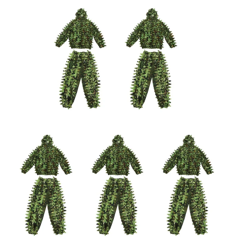 5X Sticky Flower Bionic Leaves Camouflage Suit Hunting Ghillie Suit Woodland Camouflage Universal Camo Set (B)
5X Sticky Flower Bionic Leaves Camouflage Suit Hunting Ghillie Suit Woodland Camouflage Universal Camo Set (B)