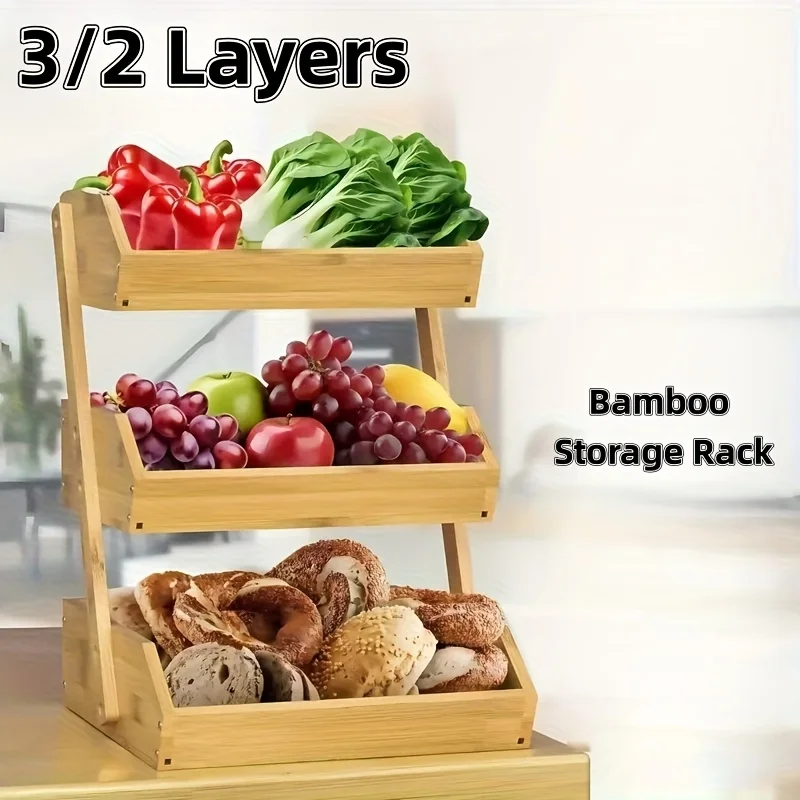 3 Layer Or 2 Layer Bamboo Fruit Storage Rack, Equipped With 2 Hooks, Suitable For Fruit Display Cases In Stores, Fruit Racks In
3 Layer Or 2 Layer Bamboo Fruit Storage Rack, Equipped With 2 Hooks, Suitable For Fruit Display Cases In Stores, Fruit Racks In