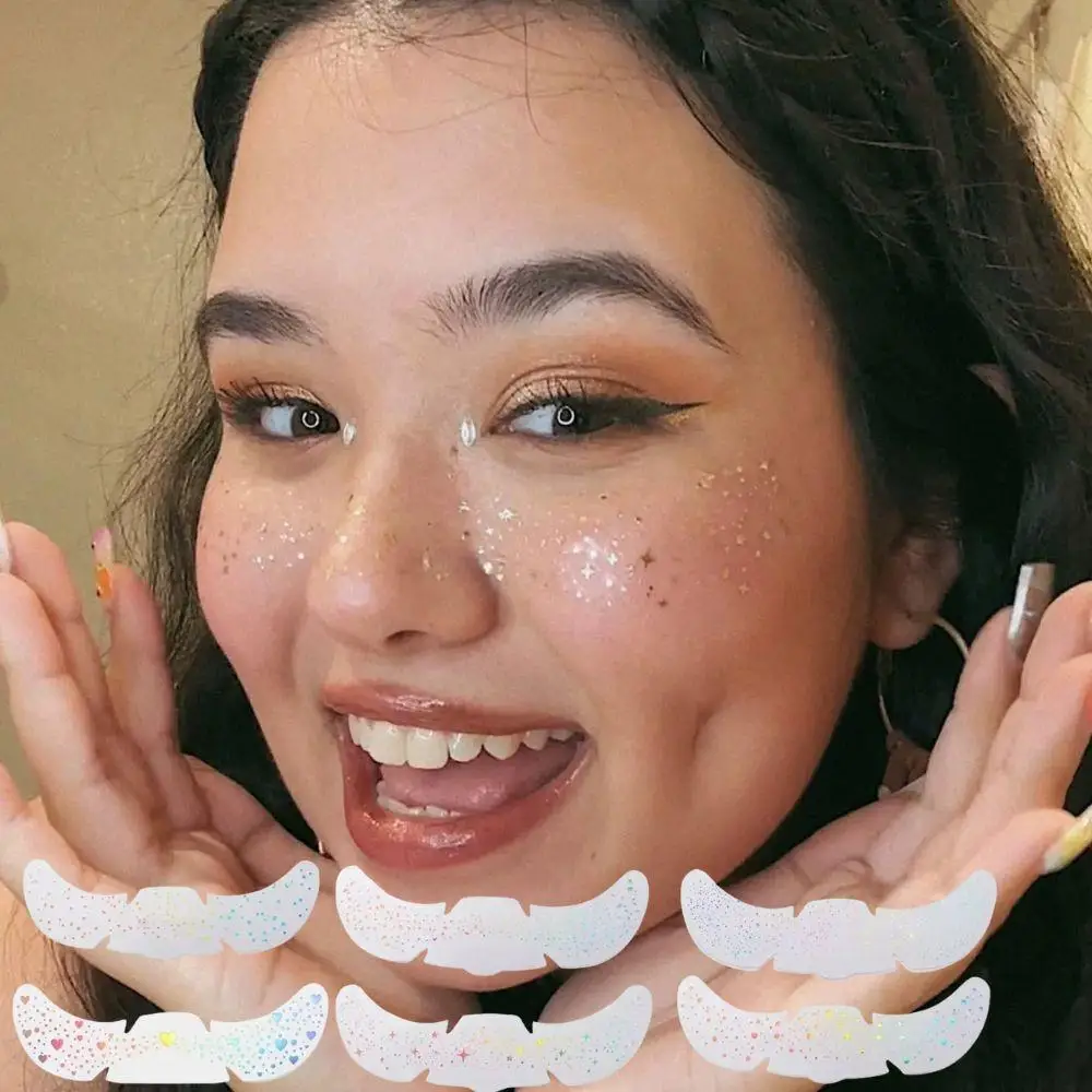 6pc Glitter Freckles Face Tattoo Temporary Golden Silver Star Freckles Stickers Makeup Patches For DIY Y2K Music Festival Makeup
6pc Glitter Freckles Face Tattoo Temporary Golden Silver Star Freckles Stickers Makeup Patches For DIY Y2K Music Festival Makeup