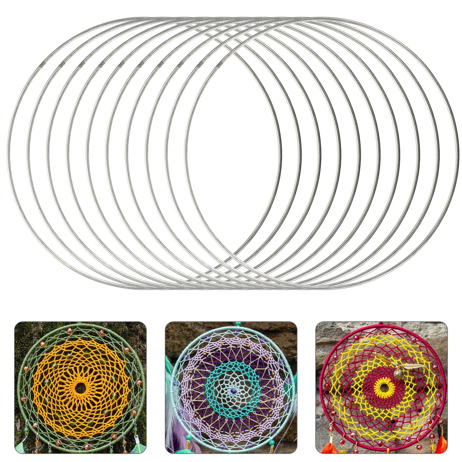 10 Pcs Metal Ring Rings for Crafts Dream Cather Supplies DIY Dreamcatcher Frame Crafting Wind Chimes Making Tinsel Garland
10 Pcs Metal Ring Rings for Crafts Dream Cather Supplies DIY Dreamcatcher Frame Crafting Wind Chimes Making Tinsel Garland
