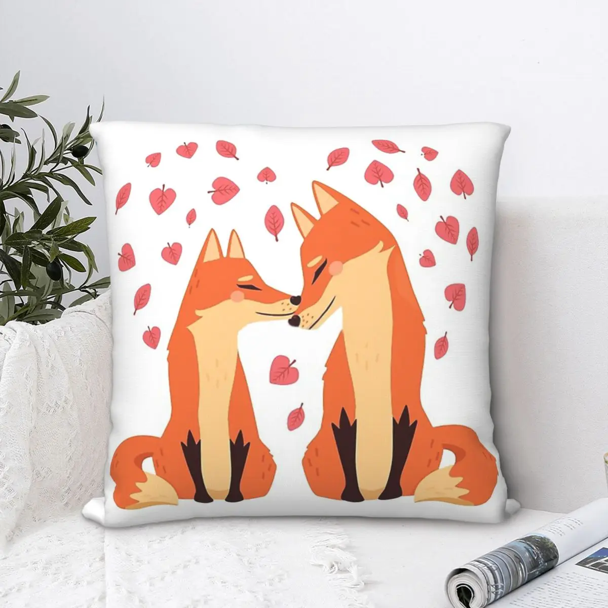 Foxes In Love Polyester Cushion Cover Valentine's Day For Home Garden Decorative Reusable Throw Pillowcase
Foxes In Love Polyester Cushion Cover Valentine's Day For Home Garden Decorative Reusable Throw Pillowcase
