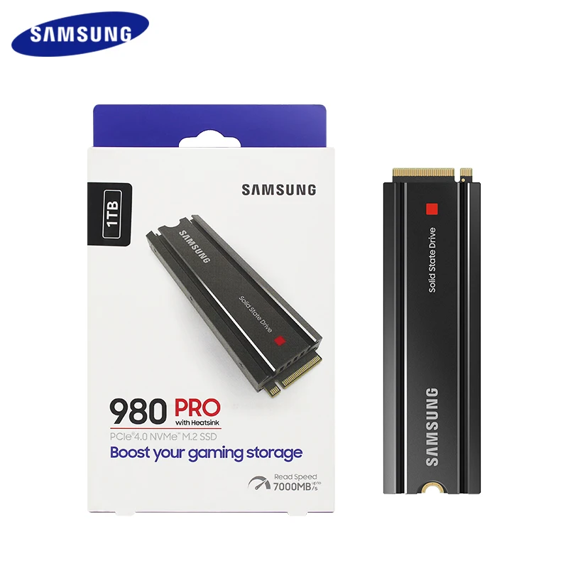 Оригинальный SAMSUNG 980 PRO SSD с радиатором 1 ТБ PCIe 4,0 NVMe M.2, Внутренний твердотельный накопитель, жесткий диск для ноутбука, настольного ПК
Оригинальный SAMSUNG 980 PRO SSD с радиатором 1 ТБ PCIe 4,0 NVMe M.2, Внутренний твердотельный накопитель, жесткий диск для ноутбука, настольного ПК