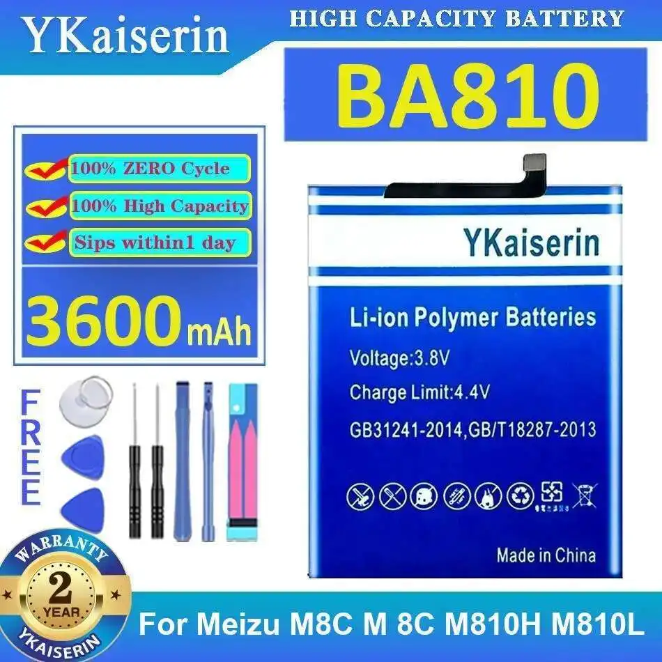 BA810 For Meizu M8C M 8C M810H M810L High Capacity Long-Lasting Mobile Phone Battery 3600mAh
BA810 For Meizu M8C M 8C M810H M810L High Capacity Long-Lasting Mobile Phone Battery 3600mAh