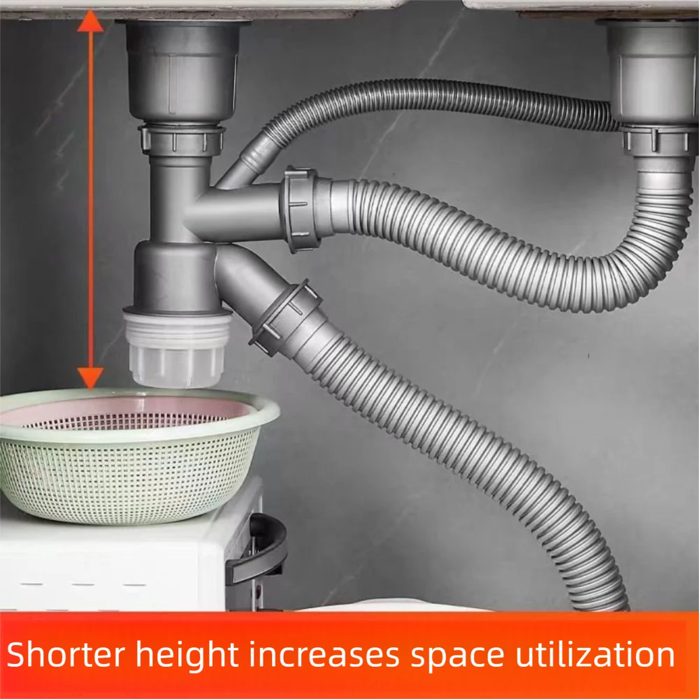 Stainless Steel Double Sink Tube Anti-odor Water Blocking Deodorizing Drain Pipe Thickened Pipe Wall Removable Deep Baske
Stainless Steel Double Sink Tube Anti-odor Water Blocking Deodorizing Drain Pipe Thickened Pipe Wall Removable Deep Baske