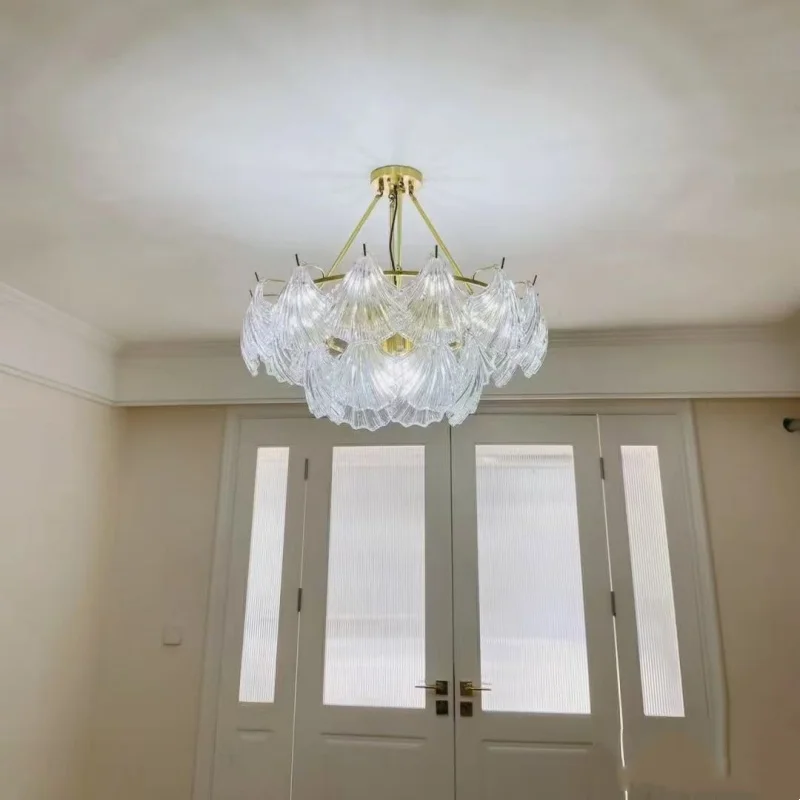 French Luxury Crystal Chandelier Shell Shaped Chandelier High-End Glass Lamp Living Room Bedroom Dining Rroom Home Ceiling Light
French Luxury Crystal Chandelier Shell Shaped Chandelier High-End Glass Lamp Living Room Bedroom Dining Rroom Home Ceiling Light