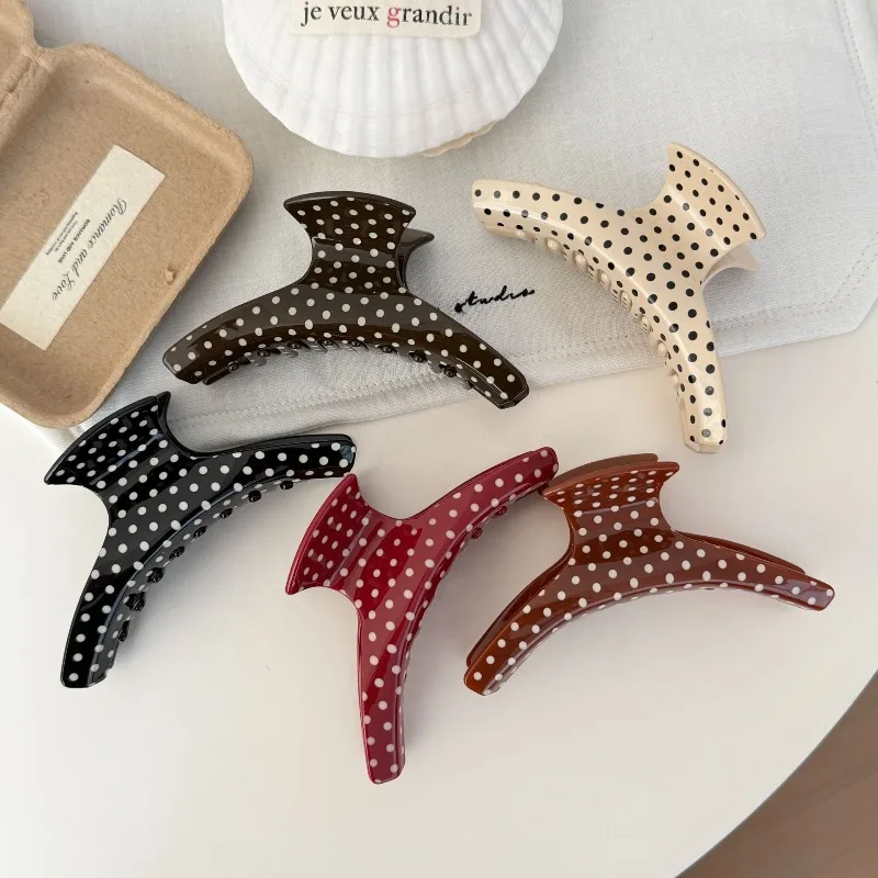 Заколка-краб для волос из ацетата с геометрическим узором в горошек, большие и маленькие размеры, для пучка на затылке, премиум-качество, прочная, нескользящая, легкая, милая, для девочек-подростков
Заколка-краб для волос из ацетата с геометрическим узором в горошек, большие и маленькие размеры, для пучка на затылке, премиум-качество, прочная, нескользящая, легкая, милая, для девочек-подростков
