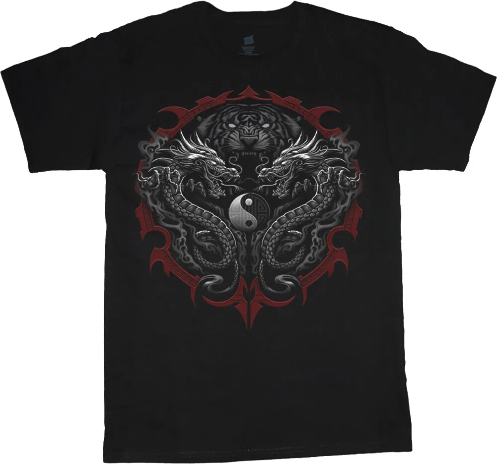 Mens Graphic Tee with Yin Yang and Dragon Design Apparel
Mens Graphic Tee with Yin Yang and Dragon Design Apparel