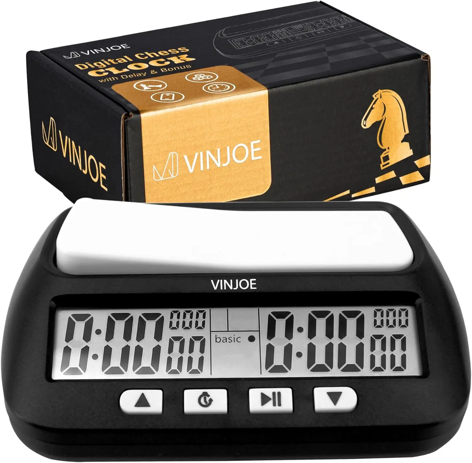 Digital Chess Clock with Bonus, Delay & Positive Time - Portable Timer for Board Games
Digital Chess Clock with Bonus, Delay & Positive Time - Portable Timer for Board Games