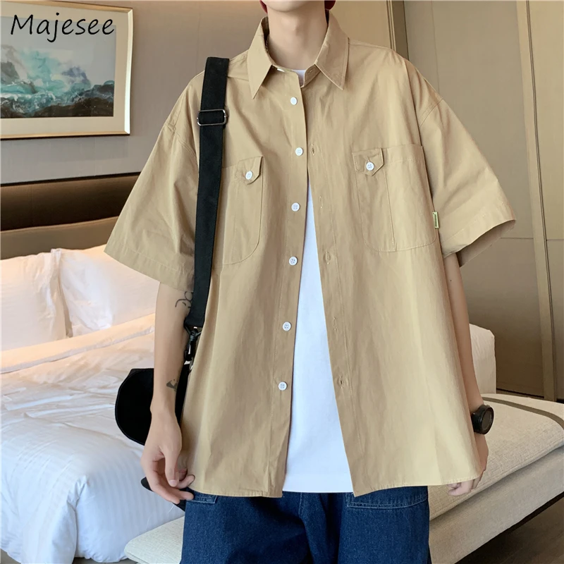 Мужские рубашки-карго в стиле ретро с половиной рукавом, японская мода, Camisas Para Hombre, повседневная одежда для студентов, тонкие летние однотонные универсальные рубашки
Мужские рубашки-карго в стиле ретро с половиной рукавом, японская мода, Camisas Para Hombre, повседневная одежда для студентов, тонкие летние однотонные универсальные рубашки
