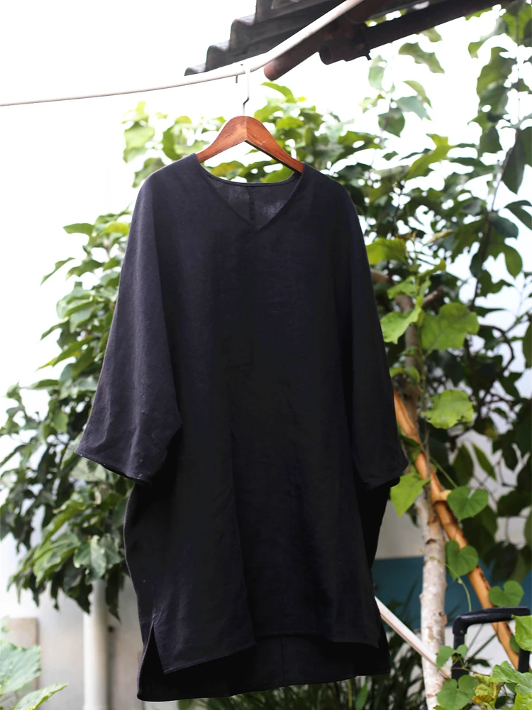 Новинка: Повседневное льняное платье Haax с V-образным вырезом, цветное, из ткани высокой плотности, с рукавом 3/4, средней длины, свободного кроя, модель C828
Новинка: Повседневное льняное платье Haax с V-образным вырезом, цветное, из ткани высокой плотности, с рукавом 3/4, средней длины, свободного кроя, модель C828