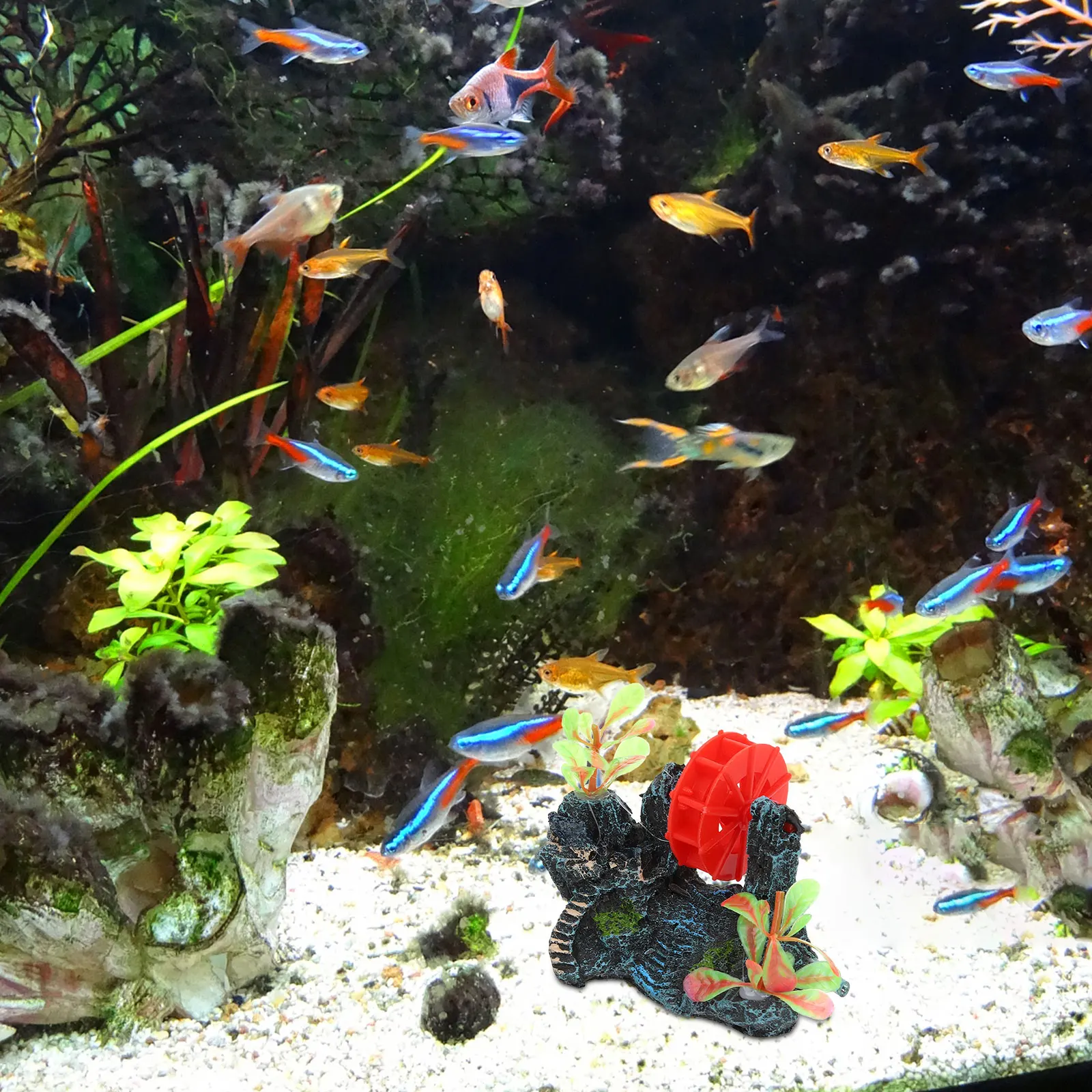 2pcs Artificial Rockery Water Wheel For Fish Tank Aquarium Mountain Decor With Rotating Wheel, Resin Fish Shelter, Simulation
2pcs Artificial Rockery Water Wheel For Fish Tank Aquarium Mountain Decor With Rotating Wheel, Resin Fish Shelter, Simulation