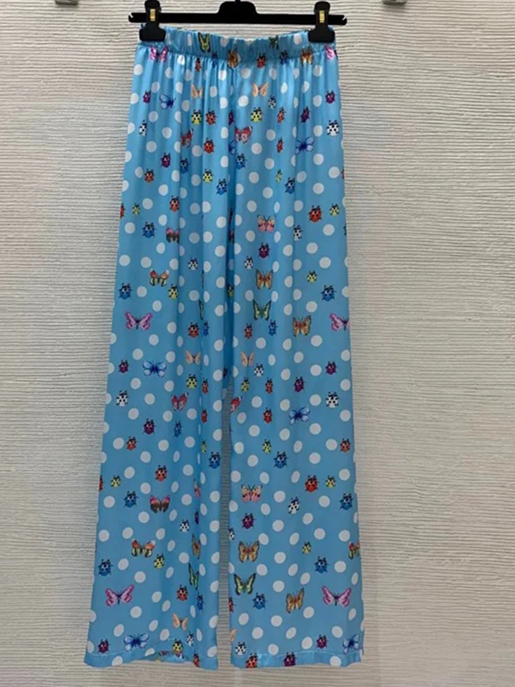 Retro fashion ladybug butterfly printed elastic waist wide leg slacks new elegant and versatile straight pants in summer.
Retro fashion ladybug butterfly printed elastic waist wide leg slacks new elegant and versatile straight pants in summer.