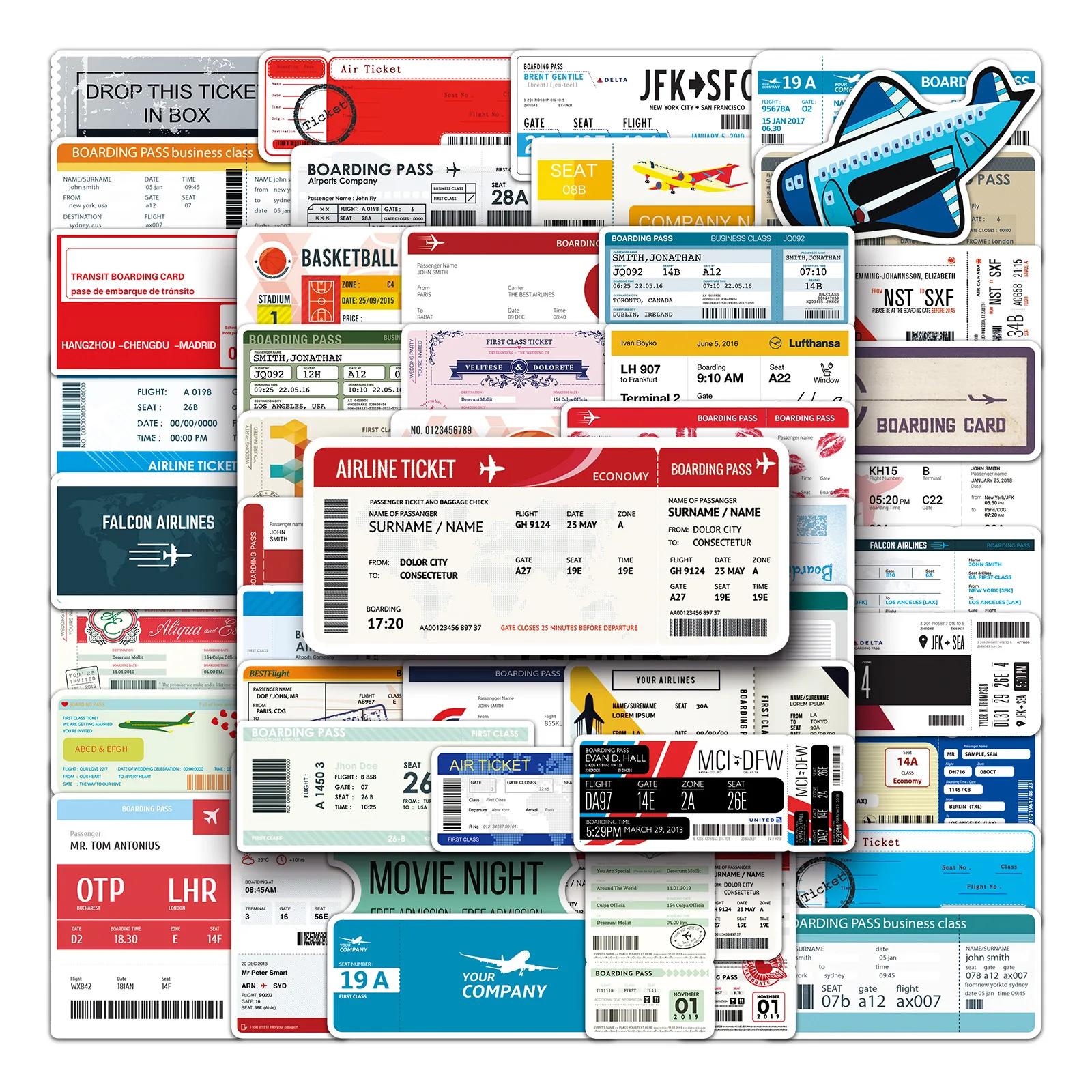 52Pcs boarding pass cartoon graffiti DIY Decoratio phone Luggage Laptop Guitar Skateboard fridge helmet Kid Toy waterpro sticker
52Pcs boarding pass cartoon graffiti DIY Decoratio phone Luggage Laptop Guitar Skateboard fridge helmet Kid Toy waterpro sticker