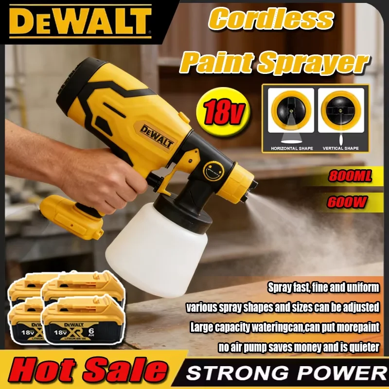 DEWALT Cordless Paint Spray Gun,1000ML,High Power for Auto,Furniture & Steel Coating–Electric Airbrush Tool for Professional
DEWALT Cordless Paint Spray Gun,1000ML,High Power for Auto,Furniture & Steel Coating–Electric Airbrush Tool for Professional