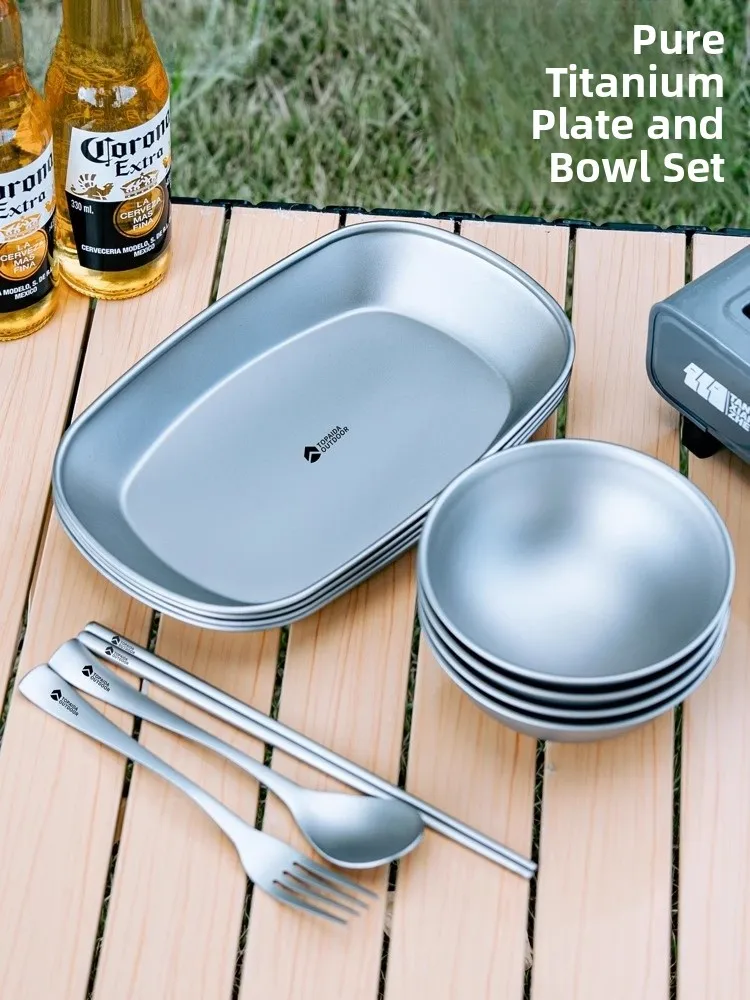 Портативный обеденный набор из чистого титана для пикника, тарелка, чаша Di Cam, барбекю, уличное снаряжение, легкая посуда, кулачковая посуда
Портативный обеденный набор из чистого титана для пикника, тарелка, чаша Di Cam, барбекю, уличное снаряжение, легкая посуда, кулачковая посуда