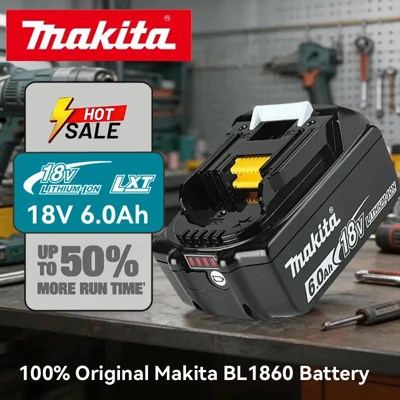 Makita BL1860 18V 6.0Ah Lithium-Ion Battery with LED Indicator for Angle Grinder Hammer Drill Impact Driver Cordless Power Tools
Makita BL1860 18V 6.0Ah Lithium-Ion Battery with LED Indicator for Angle Grinder Hammer Drill Impact Driver Cordless Power Tools