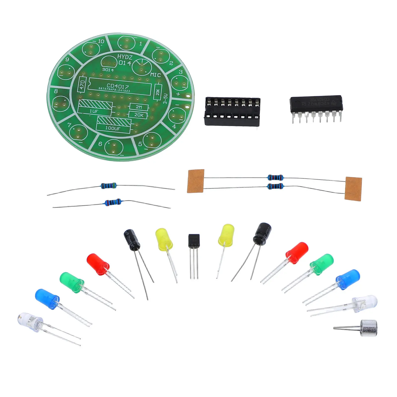 1Set Sound Controlled Rotating LED Light Assembly Kit Colorful Water Flowing Electronic DIY Science Experiment Circuit Practice
1Set Sound Controlled Rotating LED Light Assembly Kit Colorful Water Flowing Electronic DIY Science Experiment Circuit Practice