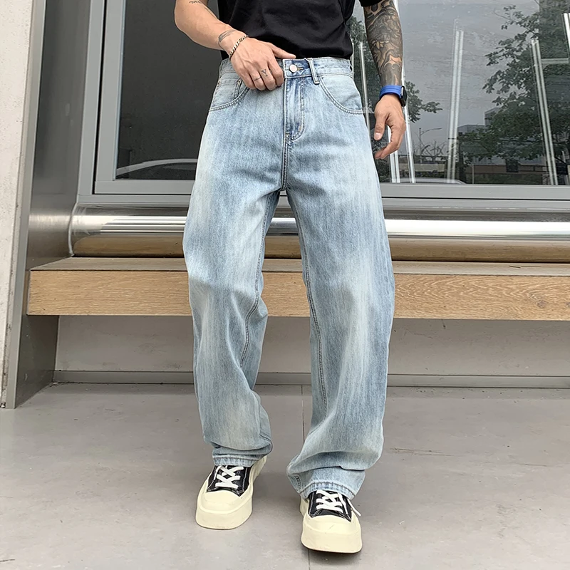 BGC9099 Summer high-end tide washed ice blue light colour loose straight jeans men's versatile casual trousers
BGC9099 Summer high-end tide washed ice blue light colour loose straight jeans men's versatile casual trousers
