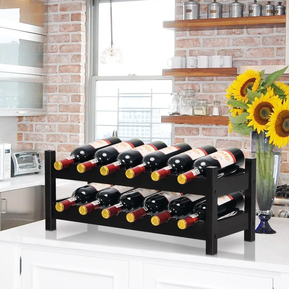 12 Bottles Display Storage Shelf Holder 2-Tier Bamboo Wine Rack Kitchen Coffee
12 Bottles Display Storage Shelf Holder 2-Tier Bamboo Wine Rack Kitchen Coffee