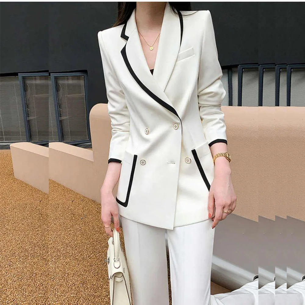 Elegant Women Blazer Suits High Quality Double Breasted Slim Fit 2 Piece Jacket Pants Outerwear Luxury Office Lady Clothing
Elegant Women Blazer Suits High Quality Double Breasted Slim Fit 2 Piece Jacket Pants Outerwear Luxury Office Lady Clothing