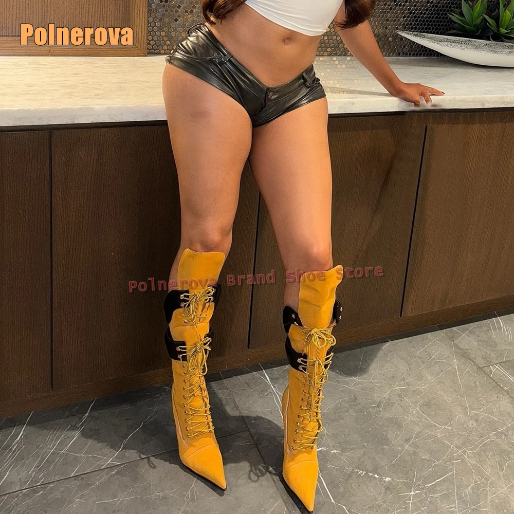 West Lace Up Patchwork Knee High Boots Pointed Toe Stiletto Mixed Colors Retro Fashion Western Cowboy Boots Spicy Girl New Style
West Lace Up Patchwork Knee High Boots Pointed Toe Stiletto Mixed Colors Retro Fashion Western Cowboy Boots Spicy Girl New Style