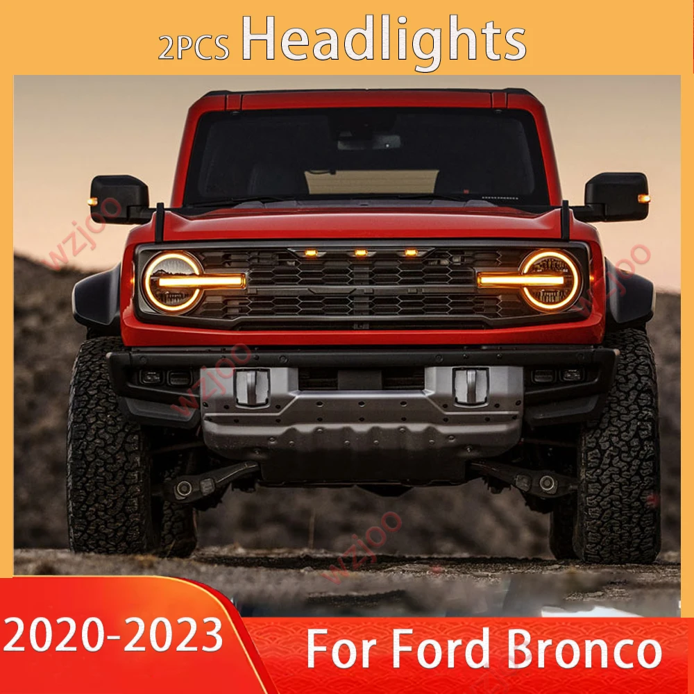 Автомобильные фары в сборе для Ford Bronco, светодиодные фары 2020-2023, DRL, указатель поворота, дальний свет, линза проектора, автомобильные аксессуары
Автомобильные фары в сборе для Ford Bronco, светодиодные фары 2020-2023, DRL, указатель поворота, дальний свет, линза проектора, автомобильные аксессуары