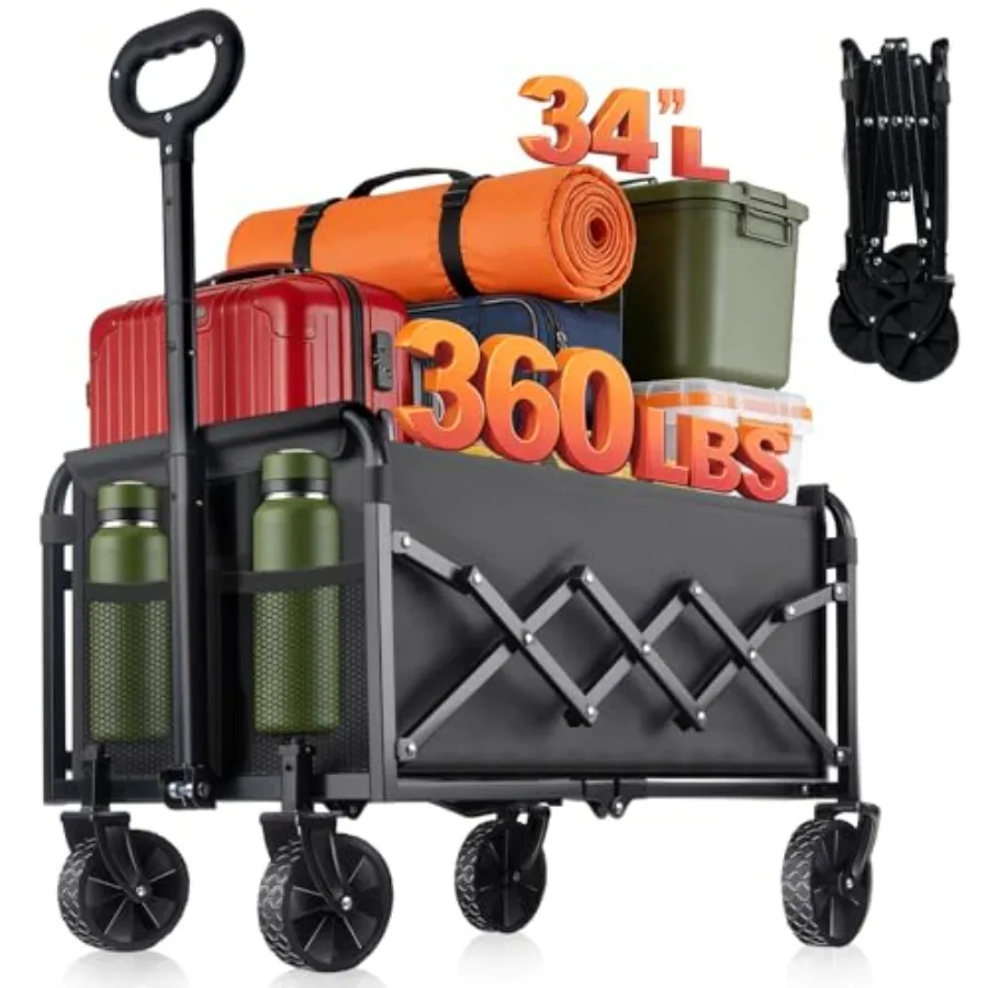 Collapsible Foldable Wagon Cart with Wheels - 360LBS Heavy Duty Folding Wagon Carts Portable Lightweight Utility Wagon with All
Collapsible Foldable Wagon Cart with Wheels - 360LBS Heavy Duty Folding Wagon Carts Portable Lightweight Utility Wagon with All