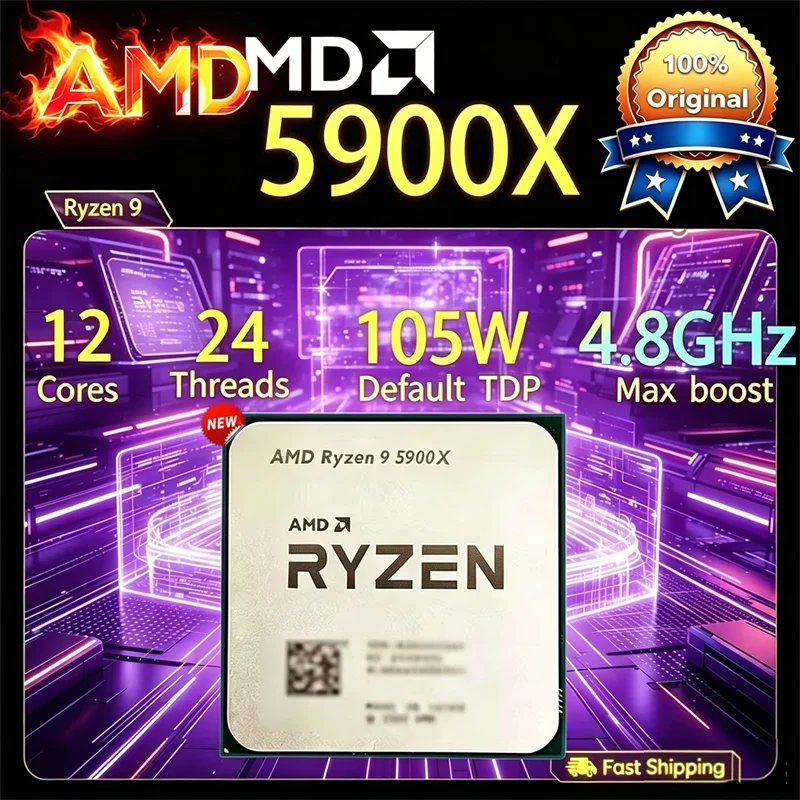 AMD Ryzen 9 5900X R9 5900X 3.7GHz--4.8GHz 12-Core 24-Thread CPU Processor 7NM L2=6MB L3=64M Socket AM4 Without Packag Loose Pie
AMD Ryzen 9 5900X R9 5900X 3.7GHz--4.8GHz 12-Core 24-Thread CPU Processor 7NM L2=6MB L3=64M Socket AM4 Without Packag Loose Pie