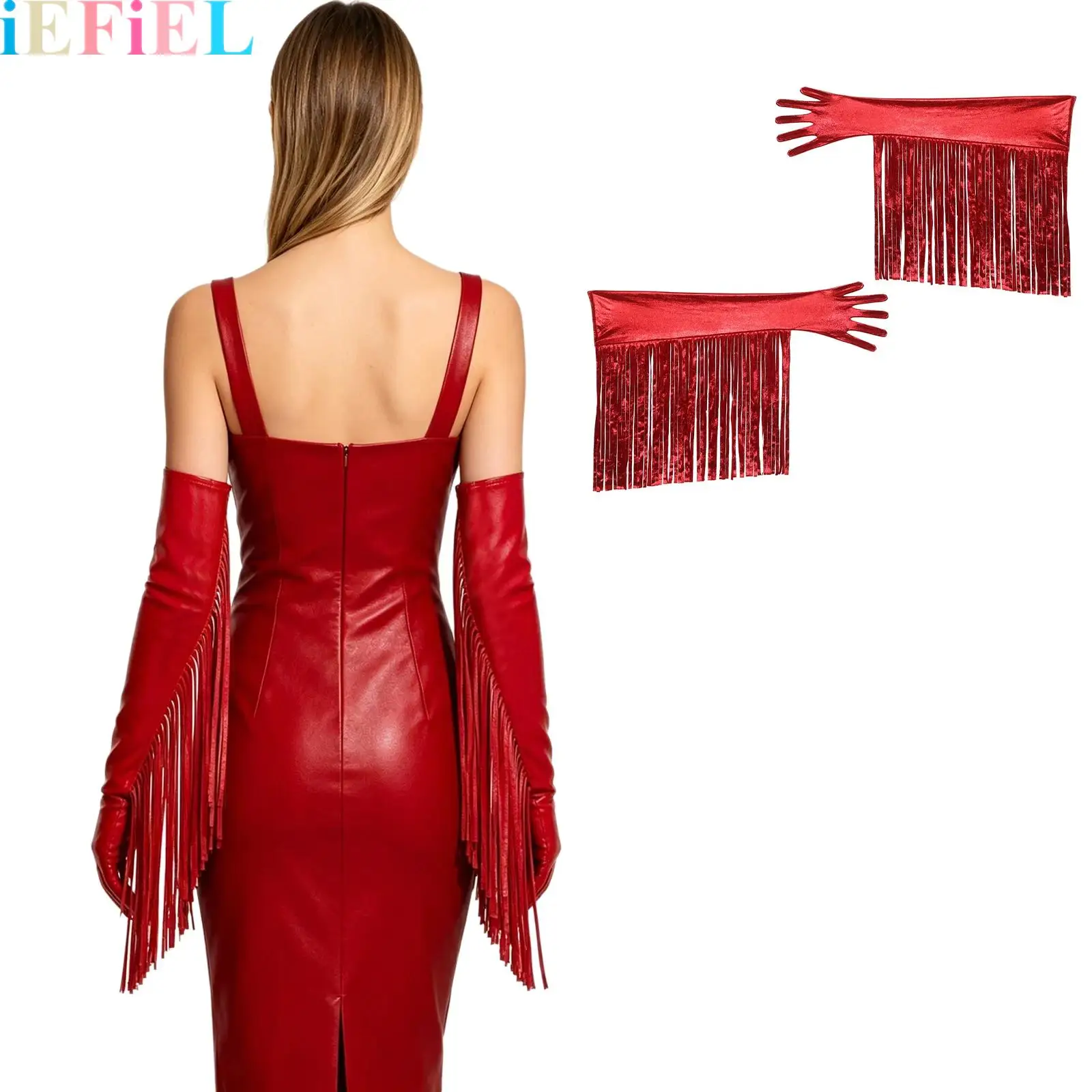 Metallic Shiny Over Elbow Gloves with Tassel Accent Length Full-finger Mittens Opera for Halloween Party
Metallic Shiny Over Elbow Gloves with Tassel Accent Length Full-finger Mittens Opera for Halloween Party