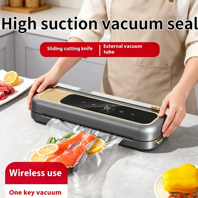 Vacuum Sealer Dry&Wet Use, Automatic Food Sealer for Kitchen Fresh Keeping 65kPa Strong Suction
Vacuum Sealer Dry&Wet Use, Automatic Food Sealer for Kitchen Fresh Keeping 65kPa Strong Suction
