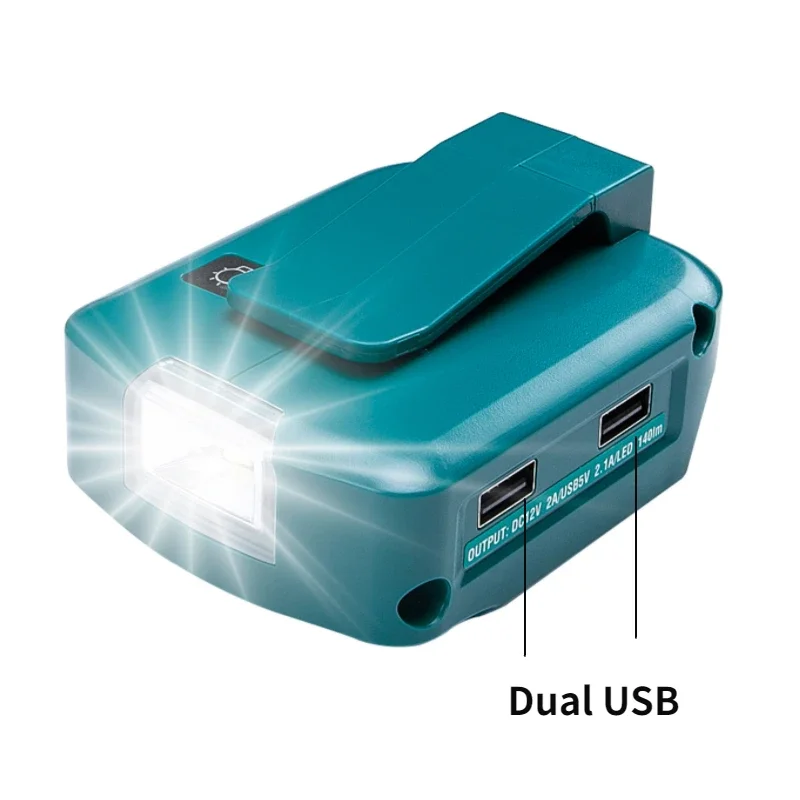 Suitable For Makita 14.4V/18V Dual USB Converter with LED Lamp Flashlight Li-ion Battery Working Light Adapter
Suitable For Makita 14.4V/18V Dual USB Converter with LED Lamp Flashlight Li-ion Battery Working Light Adapter