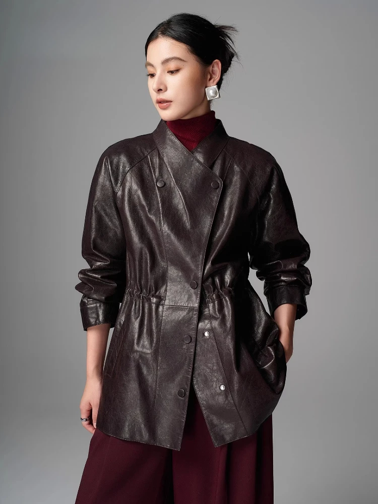 Vintage Genuine Leather Jackets for Women Spring Autumn 2026 New High-end Simple Stand Collar Oil Wax Real Goatskin Leather Coat
Vintage Genuine Leather Jackets for Women Spring Autumn 2026 New High-end Simple Stand Collar Oil Wax Real Goatskin Leather Coat