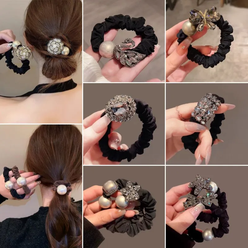 Korean New Shiny Diamond Flower Small Scrunchie High Beauty Girl Hair Tie Stylish Pearl Bun Hair Elastic
Korean New Shiny Diamond Flower Small Scrunchie High Beauty Girl Hair Tie Stylish Pearl Bun Hair Elastic