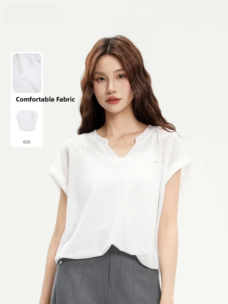 Простой круглый трикотажный топ Ne ort Sve, футболка с V-образным вырезом Memory's Starting Point, летняя новинка, повседневная, свободного кроя, классическая.
Простой круглый трикотажный топ Ne ort Sve, футболка с V-образным вырезом Memory's Starting Point, летняя новинка, повседневная, свободного кроя, классическая.