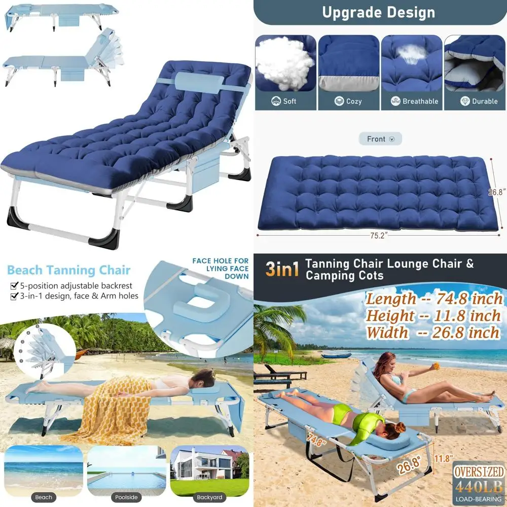 Сверхмощный складной уличный шезлонг емкостью 500 фунтов, регулируемый и портативный для использования в патио
Сверхмощный складной уличный шезлонг емкостью 500 фунтов, регулируемый и портативный для использования в патио