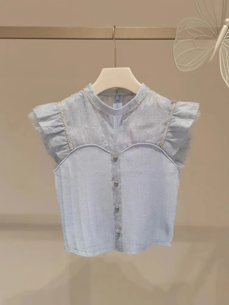 Chic Summer 2026 Women's Shirt Fleece Sleeve Short Sleeve Sweet Gentle Snowflake Top Korean Style Loose Fit round Neck Button...
Chic Summer 2026 Women's Shirt Fleece Sleeve Short Sleeve Sweet Gentle Snowflake Top Korean Style Loose Fit round Neck Button...