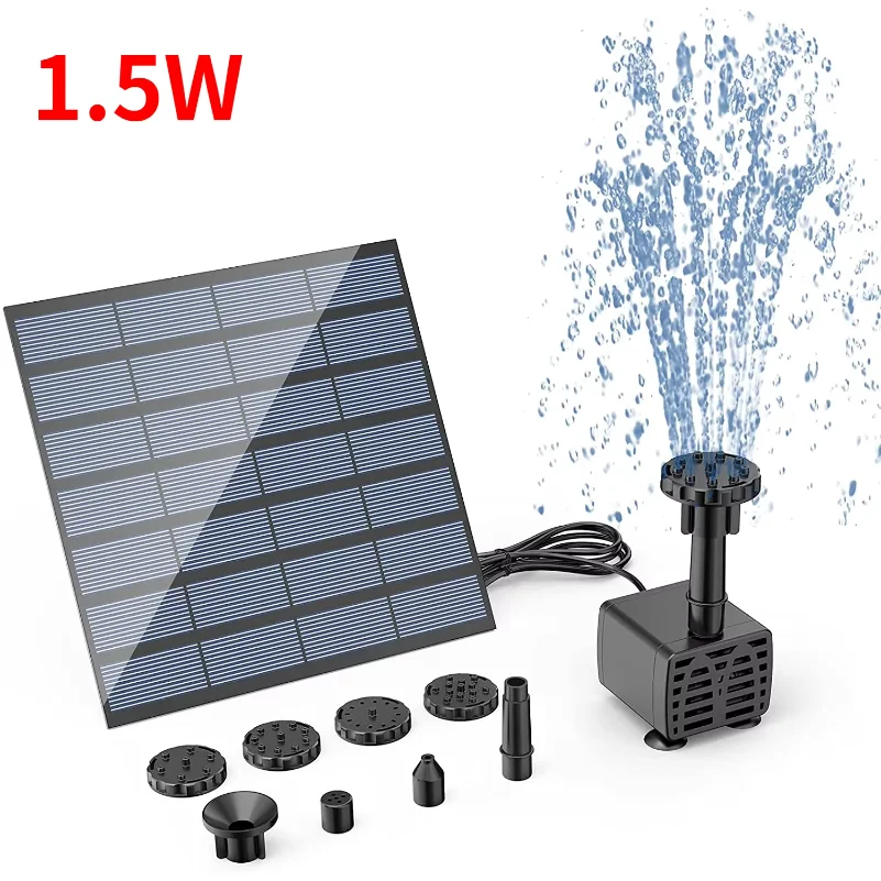 2.5W Solar Fountain Split Design with 6 Fountains and 4-foot Water Pipes for Outdoor Garden Solar Fountain Water Pump Decoration
2.5W Solar Fountain Split Design with 6 Fountains and 4-foot Water Pipes for Outdoor Garden Solar Fountain Water Pump Decoration
