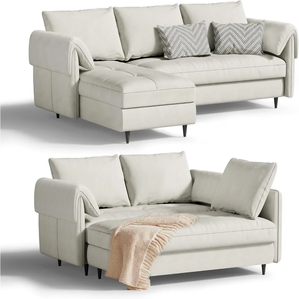 Small Sectional Couch with Storage - Convertible 3-Seater L-Shaped Sofa with Reversible Chaise for Living Room, Apartment
Small Sectional Couch with Storage - Convertible 3-Seater L-Shaped Sofa with Reversible Chaise for Living Room, Apartment