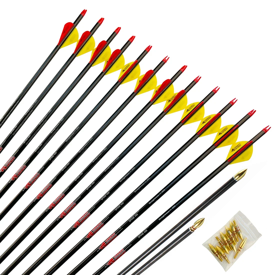 12PCS Archery Carbon Arrows Spine 300 26-32inch 2" Plastic Vane Nock 100GR Tip for Compound Bow Longbow Shooting Hunting
12PCS Archery Carbon Arrows Spine 300 26-32inch 2" Plastic Vane Nock 100GR Tip for Compound Bow Longbow Shooting Hunting