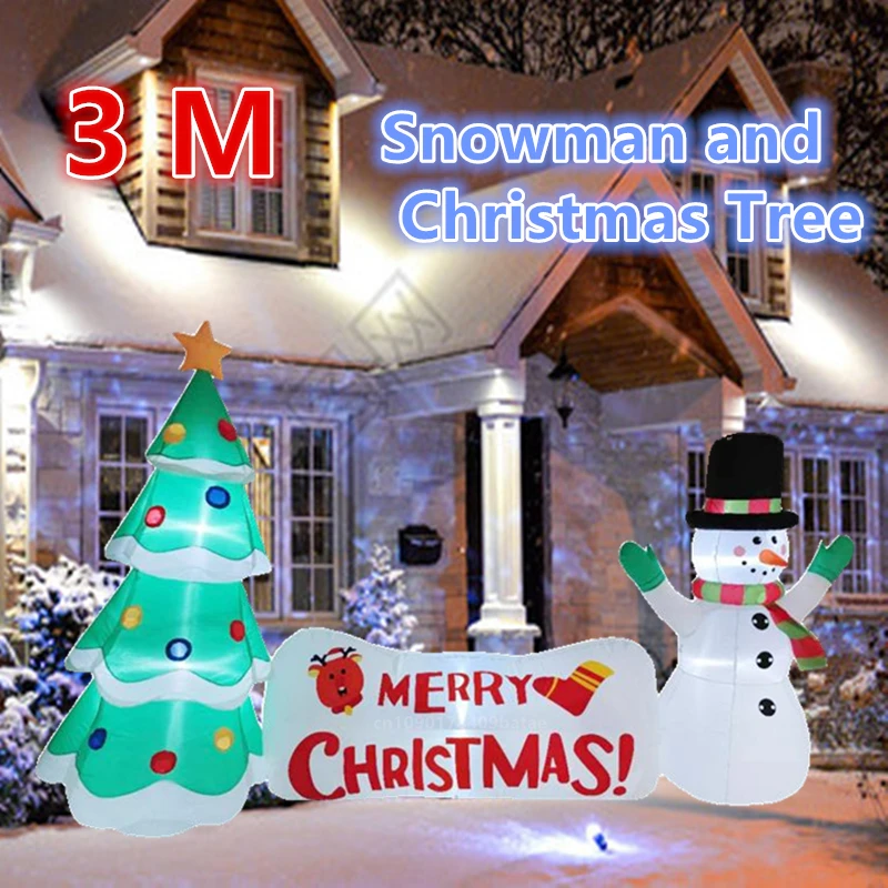 3M/10FT Christmas Inflatable Snowman Christmas Tree Merry Christmas Banner with LED Lights for Christmas Party Decoration
3M/10FT Christmas Inflatable Snowman Christmas Tree Merry Christmas Banner with LED Lights for Christmas Party Decoration