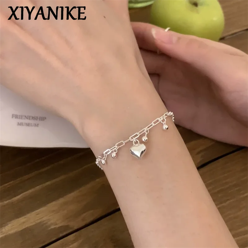 XIYANIKE Love Heart Ball Pendant Chain Bracelet For Women Girl Korean Fashion New Jewelry Valentines Gift Party pulseras mujer
XIYANIKE Love Heart Ball Pendant Chain Bracelet For Women Girl Korean Fashion New Jewelry Valentines Gift Party pulseras mujer
