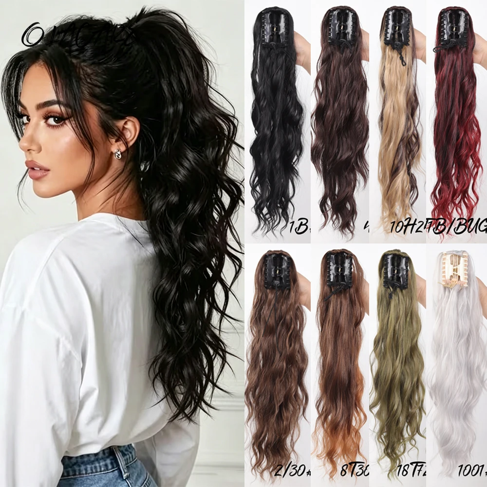 22Inch Synthetic Long Curly Wavy Claw Clip On Ponytail Hair Extensions Heat Resistant Ponytail Blonde Black Hairpiece for Women
22Inch Synthetic Long Curly Wavy Claw Clip On Ponytail Hair Extensions Heat Resistant Ponytail Blonde Black Hairpiece for Women
