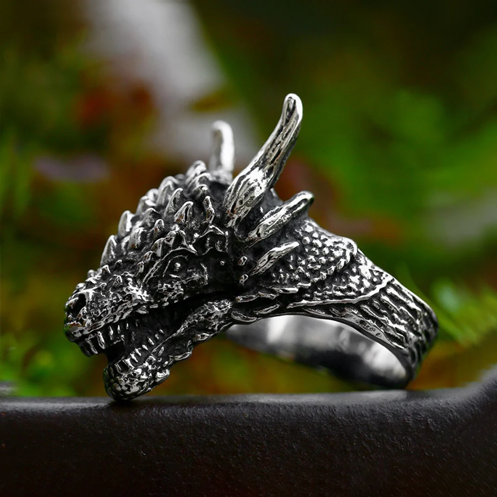 Punk Vintage Dragon Rings 316L Stainless Steel Unique Domineering Animal Ring Male Fashion Amulet Jewelry Gifts Dropshipping
Punk Vintage Dragon Rings 316L Stainless Steel Unique Domineering Animal Ring Male Fashion Amulet Jewelry Gifts Dropshipping