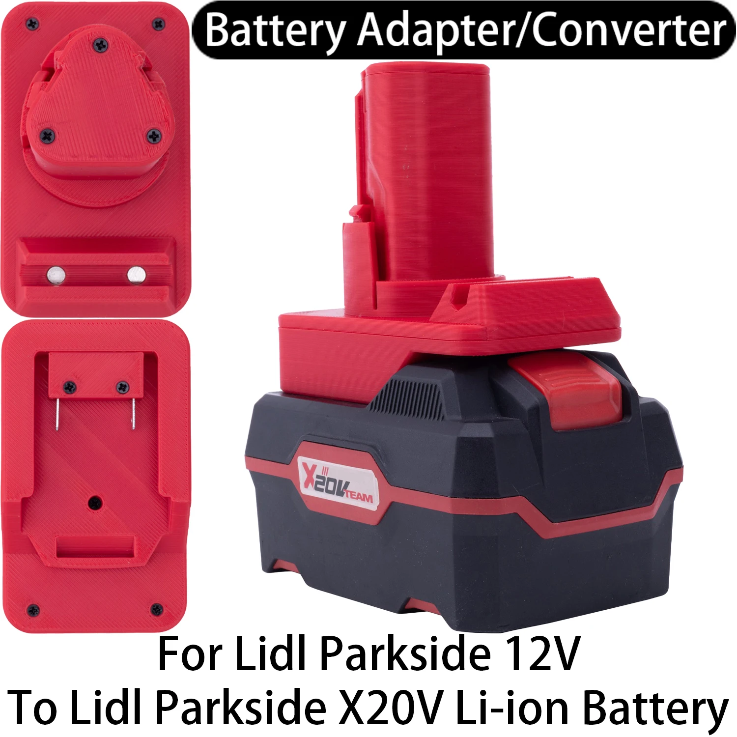 Adapter Converter For Lidl Parkside 12V Li-ion Tool To Lidl Parkside X20V Li-ion Battery Adapter Converter Power Tool Accessory
Adapter Converter For Lidl Parkside 12V Li-ion Tool To Lidl Parkside X20V Li-ion Battery Adapter Converter Power Tool Accessory